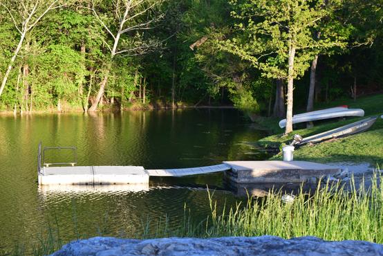 Sunshine over Lake Norwood, Platform and Trees