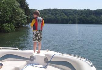 Man on a Boat, Lake Ann