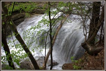 Waterfall, Trees and Rocks