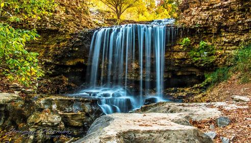 Waterfall over the Rocks inside Tanyard Creek