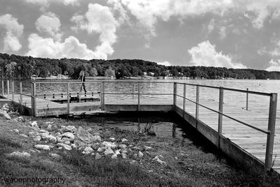 Black and White Image of Lake Windsor