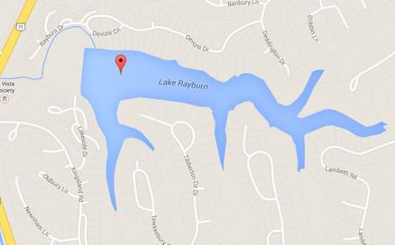 Map of Lake Rayburn and Nearby Areas