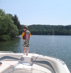 A Man, Lake Ann and Forest