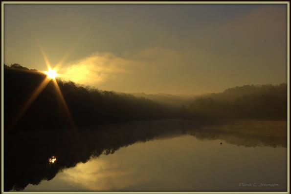 Sunshine, Shadow of Forest over Lake Rayburn