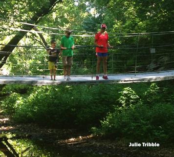 Three People Hiking in Tanyard Creek