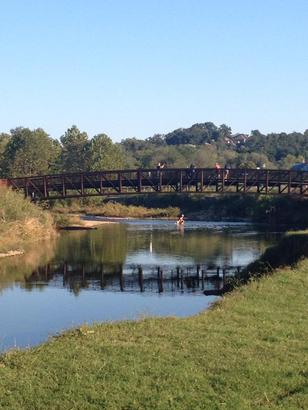 Foot Bridge Reflection over Lake Bella Vista