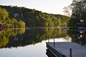 Reflection of Trees, Deck on the Lake Ann