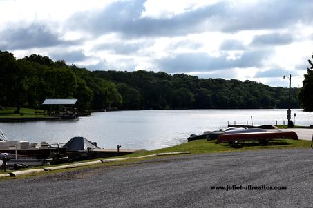 Lake Avalon with Boats and Dense Forest