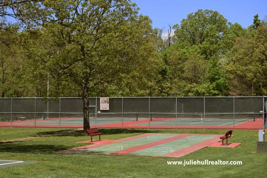 Basketball Court, Fence and two Chairs